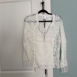 Byron Lars soft White lace Shirt 10